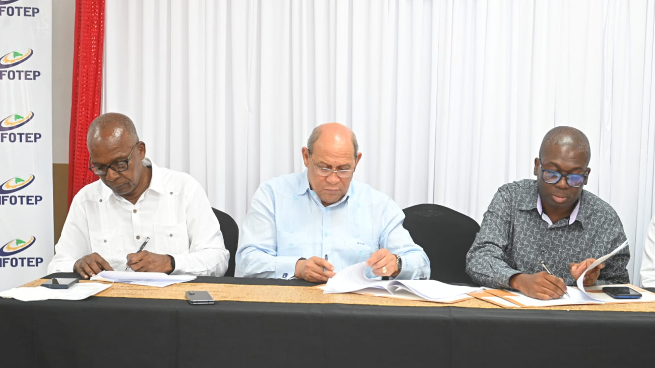 Infotep y el Ministerio de Trabajo de Guyana firman memorándum para mejorar la formación técnico-profesional en ambos países