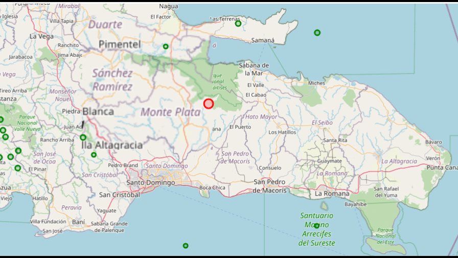 Sismo de 4.6 se registra al norte de Bayaguana la madrugada de este lunes